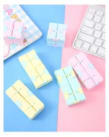 MINKOJA 1-Pack Infinity Cube Fidget Toy - Creative Stress Relief Flip Cube In Pocket-Sized Macaron Colors - Multicolor - View 2