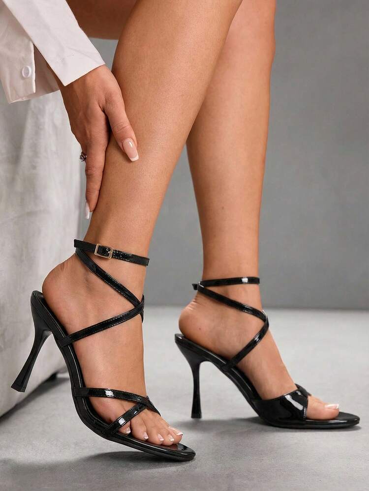 CUCCOO SZL Women's Pointed Toe Buckle Design Fashion Daily Wear High Heel Sandals Prom Heels