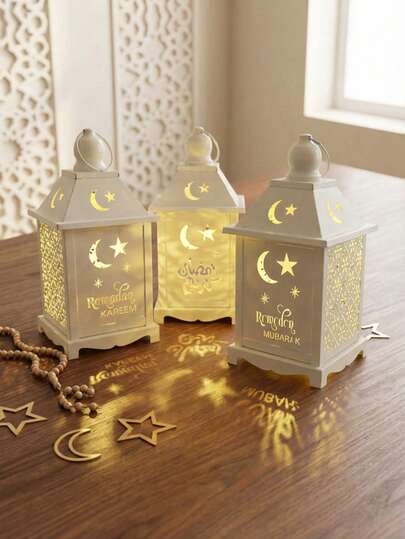 Cirelle Ramadan Star & Moon Light - Eid Mubarak LED Metal Ornament, Ready-To-Hang Home Decoration & Islamic Holiday Gift