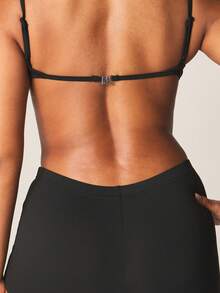 MISSGUIDED 女士蕾丝边短裤和露脐文胸休闲套装 - 黑色 - 查看 5