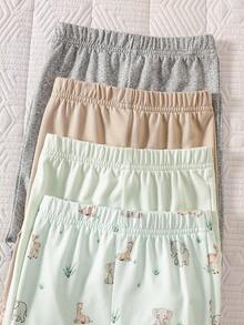 SHEIN Bộ 4 quần legging liền thân cho bé gái sơ sinh, màu trơn trắng, hồng, đen, xám - Chất liệu vải dệt kim mềm mại, co giãn, thoải mái, phù hợp cho mọi mùa, dễ thương và đơn giản, dễ mặc, giá trị cao, phù hợp cho ở nhà, đi chơi, du lịch, mặc hàng ngày, 0-3 tháng, hàng mới về mùa xuân/hè, bộ quần áo bé gái. - màu xanh lá - Xem 5