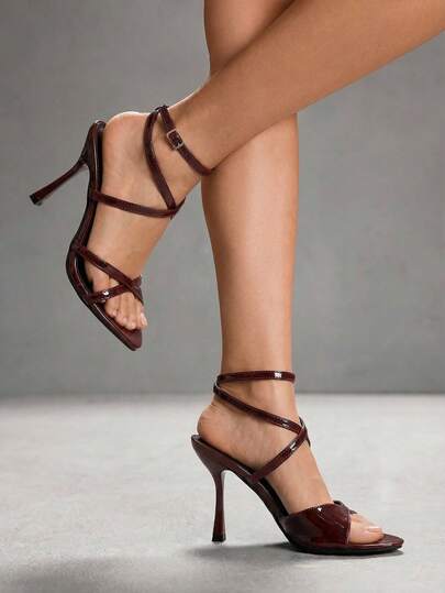 CUCCOO SZL Women's Buckle Design Fashion Daily Wear High Heel Sandals