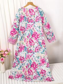 少女优雅碎花派对连衣裙 - 彩色 - 查看 2