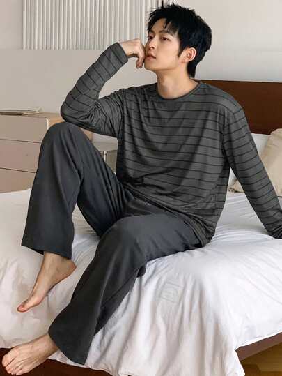 DAZY 男士多色长袖睡衣套装（含裤子），春夏款