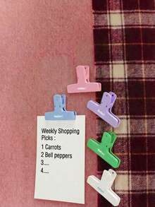 Joivida 磁性计划夹，强力吸附，办公用品，适用于文件、账单、书籍，节日生日礼物必备佳品 - 彩色 - 查看 3