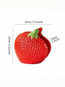 Joivida Strawberry-Shaped Ceramic Desktop Tissue Holder Household Hotel Restaurant Cafe Tissue Stand Stylish Tissue Storage Rack - Multicolor - View 3