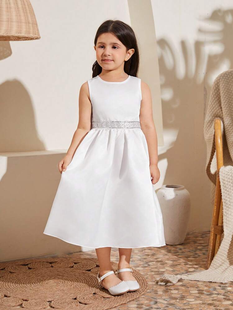 SHEIN Young Girl Fashionable Princess Style Mesh Design 2pcs/Set Outfit - Multicolor - View 4