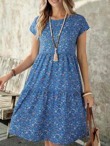 Rusticease 女士夏季连衣裙 女士复古连衣裙 女士夏季吊带裙 - 湖藍色 - 查看 5