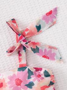 SHEIN 碎花印花休闲百搭日常穿搭吊带背心，适合年轻女孩 - 淡紫色 - 查看 3