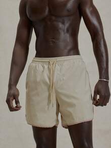 Musero Contrast Hem Basic Style Elasticated Drawstring Waistband Swim Shorts Spring Summer Essentials Swimwear PoolSide Beachy Holiday - Multicolor - View 2