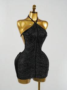 BamGleam Women Short Dresses - Black - View 4