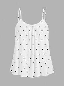 SHEIN EZwear 3件組大尺碼女款百褶波點寬鬆可調肩帶細肩帶背心上衣，適合春夏約會，黑白休閒簡約基本款 - 黑與白 - 查看 3