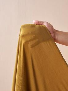 Zivah 2026春夏新款音乐节、复活节、圣帕特里克节、情人节、约会、西部风、游牧风、生日派对、毕业典礼、大学、学生、日常穿着、百搭基础款、休闲、度假、邮轮旅行、海滩、日光浴、爆款、街头风、婚礼宾客波西米亚风、通勤、早午餐、机场、派对、假日郊游、办公室着装 V领短袖亚麻长裙，腰部系带，金属装饰，开衩，飘逸，黄绿色 - 芥末黃 - 查看 8