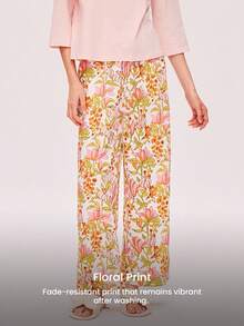 LUVLETTE Women Soft Cotton Basic Long-Sleeve & Floral Print Pants Loungewear 2 Piece Pajama Set With Pockets Lingerie Pyjama - Olive Green - View 7