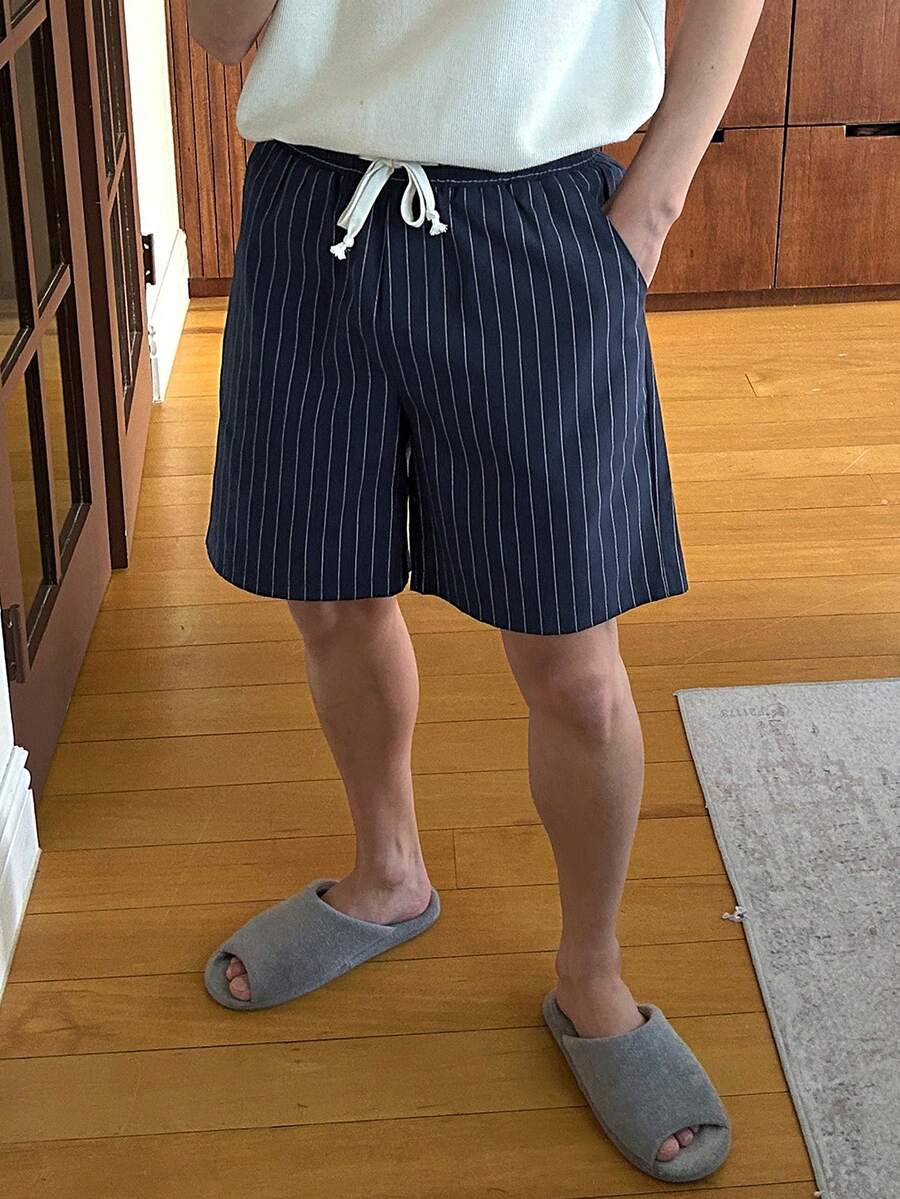 DAZY Men's Striped Elastic Waist Shorts Loungewear, Summer - Multicolor - View 1