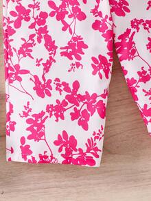 SHEIN Baby Girl Cute Casual Romper, Summer - Hot Pink - View 3