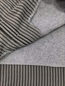 Franclia Áo nỉ dáng rộng, phối sọc, cỡ lớn, thích hợp mặc mùa xuân/thu. - Màu xám đen - Xem 6