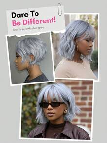 Ren Trong Suốt Màu Xám Tóc Giả Bob Tóc 13*4 Ren Mặt Trước Bộ Tóc Giả Màu Bạc Tóc Tóc Giả Trước Nhổ dành Cho Nữ - SGray - Xem 7