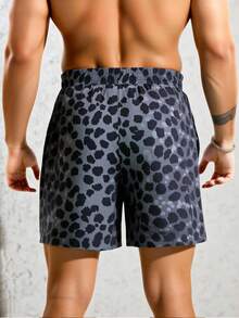 Surfspeed Men's Casual All-Over Print Beach Shorts - Black - View 2