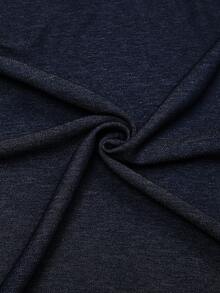 Eryvara 女士牛仔效果腰部拼接宽织带后背抽绳设计蓝色吊带连衣裙 - 藍色 - 查看 6