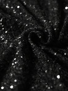 Revavyn Sequin Slip Dress, Minimalist & Elegant Design, Suitable For Evening Gala, Party - Black - View 7