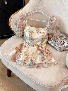 GlowEve CURVE Plus Size Elegant Blouse, Refined High-End Quality, Waist Cinching, Slimming, Romantic Texture, Versatile & Fashionable - Multicolor - View 1