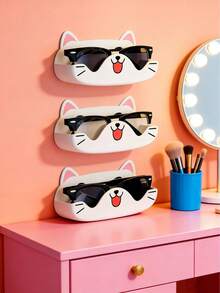 Joivida 可爱狗狗猫咪眼镜收纳盒免打孔壁挂式眼镜架防压床头时尚眼镜展示架 - 彩色 - 查看 2