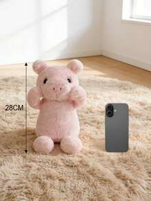 Cute Shaped Small Pig And Rabbit Plush Toys With Super Matte Carved Print Rabbit Fur Ultra-Soft Short Plush Material 28CM Handmade Dolls Fiber-Filled Animals Crochet Dolls Perfect Gift For Parents - Multicolor - View 10