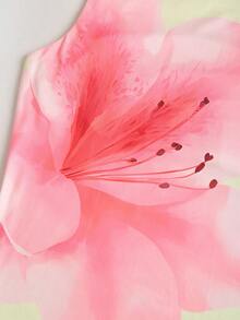 Sweetra 黄色蛋形花卉印花圆领蝴蝶结肩带修身背心，女士款，优雅可爱浪漫，适合度假、海滩、日常穿着，春夏百搭 - 黃色 - 查看 4