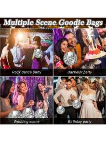 3/6/12 Disco Ball Gift Bag - Dancer Themed Party Gift, Suitable For Weddings, Birthdays, Ladies' Parties, Halloween, Christmas Decorations (Silver), Holiday Event Accessories, Retro Spherical Design, Sturdy Tote Bag - Multicolor - View 5