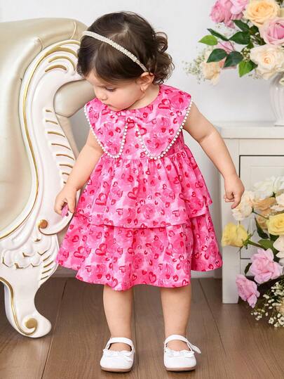 Chiếc váy liền thân không tay dễ thương dành cho bé gái này có họa tiết trái tim đơn giản, đáng yêu khắp thân váy. Váy phù hợp cho các buổi tiệc sinh nhật, tiệc tối, biểu diễn, đám cưới, lễ rửa tội, các buổi lễ ở trường, mặc hàng ngày, đi học, đi chơi và các mùa xuân/hè.