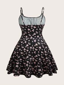 SHEIN EZwear 性感黑色针织紧身迷你连衣裙，细肩带，夏季 - 彩色 - 查看 2