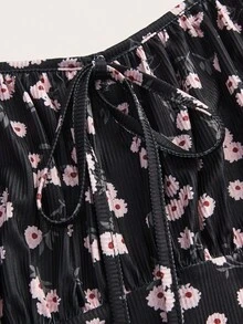 SHEIN EZwear 性感黑色针织紧身迷你连衣裙，细肩带，夏季 - 彩色 - 查看 3