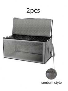 3 PIEZAS Caja de almacenamiento plegable con ventana transparente y asa resistente, organizador de tela plegable para ropa, ropa de cama, almohadas, mantas, juguetes, gran capacidad para armario, dormitorio, hogar, diseño apilable duradero - Multicolor - Ver 10