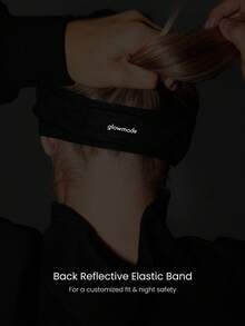 GLOWMODE Fierce Focus Stretchy Seamless Sweat-Wicking Reflective Logo Wide Headband Running Hiking Gym Workout Daily Active Wear - 黑色 - 查看 2