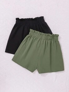 SHEIN Clasi 两件套加大码短裤套装，清凉舒适，大口袋，黑绿配色，适合夏季乡村音乐会和商务休闲场合。 - 彩色 - 查看 6