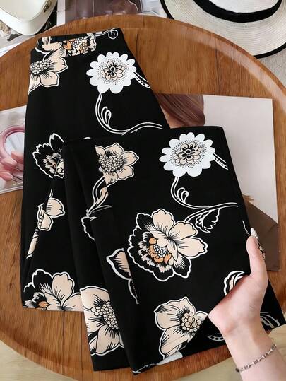 GlowEve CURVE Pantalones rectos y holgados con estampado para mujer de talla grande