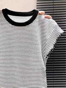 Franclia New Colorblock Striped Short Sleeve T-Shirt, Spring/Summer Clothing - Multicolor - View 5
