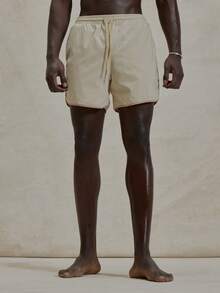 Musero Contrast Hem Basic Style Elasticated Drawstring Waistband Swim Shorts Spring Summer Essentials Swimwear PoolSide Beachy Holiday - Multicolor - View 3