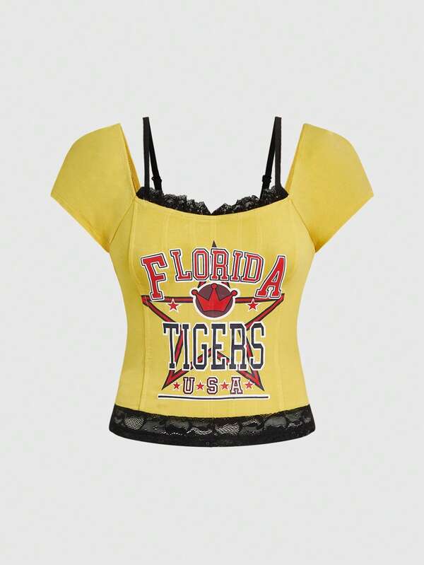 ROMWE Avant Y2K Retro Sexy One-Shoulder Cropped Sports Top For Women