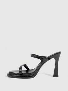 CUCCOO SZL Women's Buckle Design Fashion Daily Wear High Heel Sandals - Black - View 9