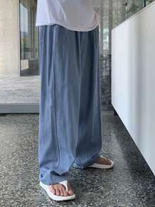 DAZY 男士轻薄水洗蓝色弹力腰牛仔裤，春夏款 - 藍色 - 查看 3