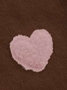 ROMWE Kawaii 休闲爱心刺绣灯笼袖短款开衫，秋季 - 粉色 - 查看 4