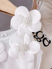 Elladie kids 女童碎花吊带连体衣，玫红色，甜美舒适，配大碎花腰带，夏季休闲女童装，粉色蝴蝶结套装，女童蝴蝶结服装，儿童优雅女童套装，优雅女童套装，女童蝴蝶结套装 - 玫紅色 - 查看 4