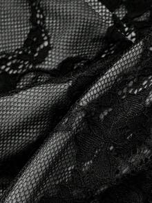 Elamini Áo hai dây ren thắt nơ thanh lịch dành cho nữ - Đen và trắng - Xem 3