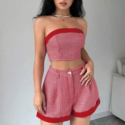 Women's Plaid Cropp…