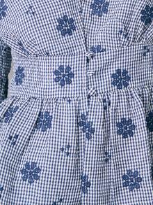 Nöista Long-Sleeve Blouse Features A V-Neckline, Cinched Waist, Peplum Hem Create A Flattering Silhouette. Spring, Summer, Easter. - Royal Blue - View 7