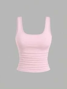 EMERY ROSE Áo tank top cổ tròn xếp ly dáng rộng cho nữ cỡ lớn, Áo tank top thời trang cỡ lớn cho nữ, Bộ 3 áo tank top cỡ lớn cho nữ, Áo tank top mùa hè cho nữ, Bộ 3 áo tank top nữ, Áo tank top gân, Áo tank top bó sát, Áo tank top nữ - Nhiều màu - Xem 3