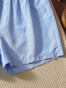 舒适休闲复古英伦风男士睡裤 - 藍色 - 查看 4