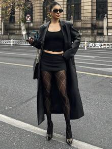 DAZY Women's Hollow Out Design Fashionable Sexy Pantyhose - Black - View 4